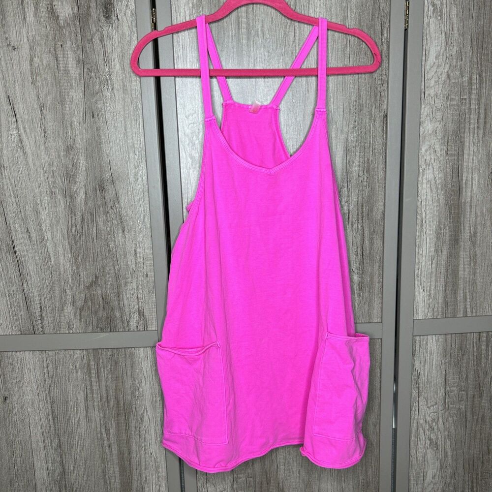 Free People Movement Hot Shot Mini Dress Romper Hot Pink